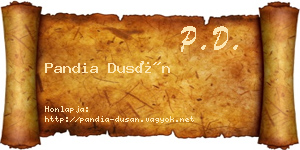 Pandia Dusán névjegykártya